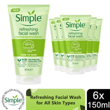 Load image into Gallery viewer, Simple Skincare Range -Refreshing Face Wash 150ml or Eye Make-Up Remover Pads 30