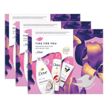 Load image into Gallery viewer, Dove Time for You Favourite Selection 3pcs Gift Set for Her with Beauty Bag