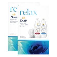 Load image into Gallery viewer, Dove Relax Body Wash Collection 2 Pieces Gift Set for Her with Shower Puff