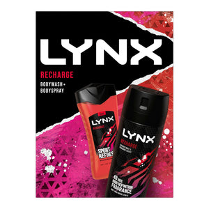 Lynx Recharge Sport Refresh Body Wash and Body Spray 2pcs Gift Set for Him