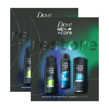 Load image into Gallery viewer, Dove Men+Care Restore Bodywash, Antiperspirant &amp; Shampoo Gift Set for Him