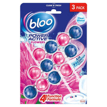 Load image into Gallery viewer, Bloo Power Active Toilet Rim Block Fresh Flowers Anti-Limescale 3 x 50g 10 packs