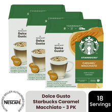 Load image into Gallery viewer, Nescafe Dolce Gusto Starbucks Coffee Pods Caps Box of 12 Caramel Macchiato