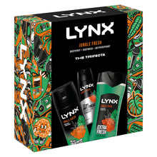 Load image into Gallery viewer, Lynx Jungle Fresh THE TRIFECTA BodyWash, Spray &amp; Antiperspirant Gift Set for Him