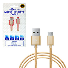 Load image into Gallery viewer, Fx Braided Micro USB Data Cable, Gold, Rose Gold, Space Grey, Silver[Gold]