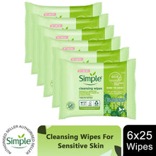 Load image into Gallery viewer, Simple Kind to Skin Double Sided Cleansing Biodegradable Facial Wipes, 25pcs