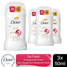Load image into Gallery viewer, Dove Women Go Fresh Anti-Perspirant Deo Stick with 72H Protection 50ml, 3 Pk