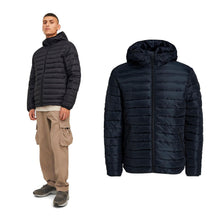 Load image into Gallery viewer, Jack &amp; Jones Jwhwayne Hood Puffer Jacket Mens XL Black Insulated Outerwear
