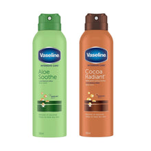 Load image into Gallery viewer, Vaseline Intensive Care Spray Moisturiser Duo Aloe Soothe &amp; Cocoa Radiant 190ml