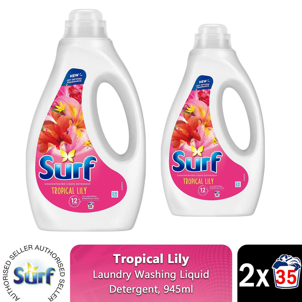 Surf Laundry Washing Liquid Detergent Tropical Lily 945ml, 70 Washes