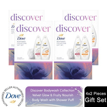 Load image into Gallery viewer, Dove Discover Bodywash Collection 2 Pieces Gift Set for Her with Shower Puff