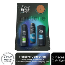 Load image into Gallery viewer, Dove Men+Care Restore Bath &amp; Body Collection Gift Set for Him w/ Charging Pad