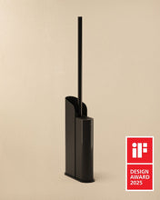 Load image into Gallery viewer, COSMIC Flat Silicone Loo Brush, Flexible Design, Dual-Mount, Matte Black Holder
