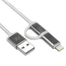 Load image into Gallery viewer, FX 2 in 1 Braided Charge &amp; Sync Cable - 2m : Space Grey