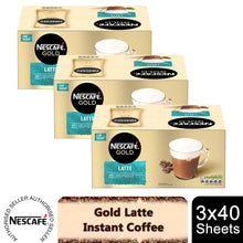Load image into Gallery viewer, Nescafe Gold Instant Coffee Sachets 40 Latte Low Sugar, 3 Pack