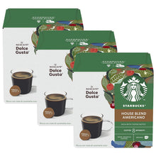 Load image into Gallery viewer, Nescafe Dolce Gusto Starbucks Coffee Pods Caps Box of 12 Americano House Blend