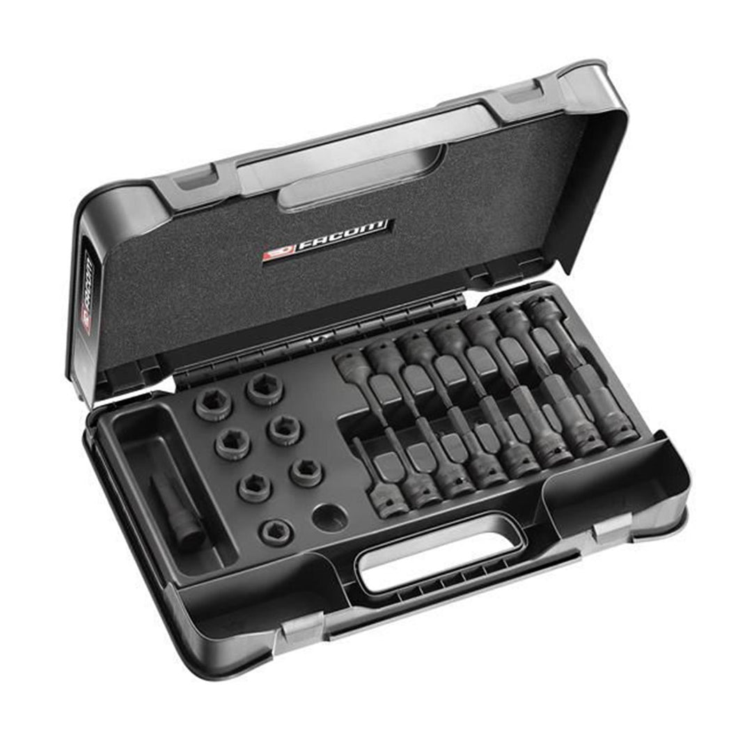 6-Point Stubby Impact Socket Set, 23 Piece