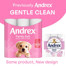 Load image into Gallery viewer, Andrex Gentle Clean Embossed Puppies on Roll 2 Ply Toilet Paper, 45 Or 90 Rolls
