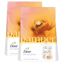 Load image into Gallery viewer, Dove Pamper Body Wash &amp; Body Lotion 2Pcs Gift Set for Her w/ Wax Burner &amp; Melts
