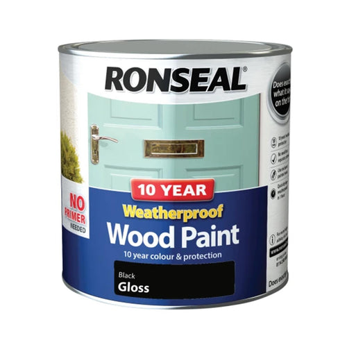 10 Year Weatherproof Wood Paint Black Gloss 2.5 litre