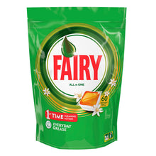 Load image into Gallery viewer, Fairy All-in-One Dishwasher Capsules Cleans Everyday Grease Orange, 60 Capsules