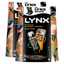 Load image into Gallery viewer, Lynx Africa Spray &amp; Sunset Wash Gift Set with Socks, 48H Fresh Scent Care