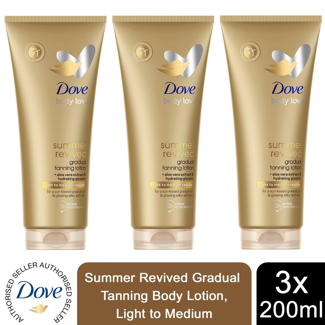 3pk of 200ml Dove DermaSpa Summer Revived Face Cream with Cell Moisturisers
