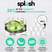 Load image into Gallery viewer, Splesh Toilet Roll Eco-Friendly, Soft &amp; Quilted, Aloe Vera, 60 Rolls
