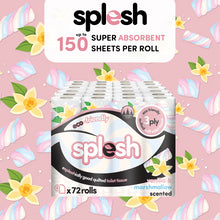 Load image into Gallery viewer, Splesh Eco-Friendly 3 Ply Quilted 72 Toilet Rolls, Vanilla &amp; Marshmallow Scent