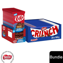 Load image into Gallery viewer, Nestle Sharing Bars, KitKat Double Chocolate 15x99g &amp; Crunch Chocolate 20x100g