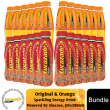 Load image into Gallery viewer, Lucozade Energy Original &amp; Orange Sparkling Energy Drink 3 Pack of 380ml