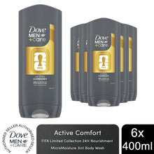 Load image into Gallery viewer, Dove Men+Care FIFA Limited Edition Active Comfort 3-in-1 Shower Gel 400ml,6 Pack