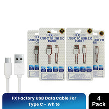 Load image into Gallery viewer, FX Factory USB-C Charging &amp; Data Cable 1m White Fast Sync, 4 Pack