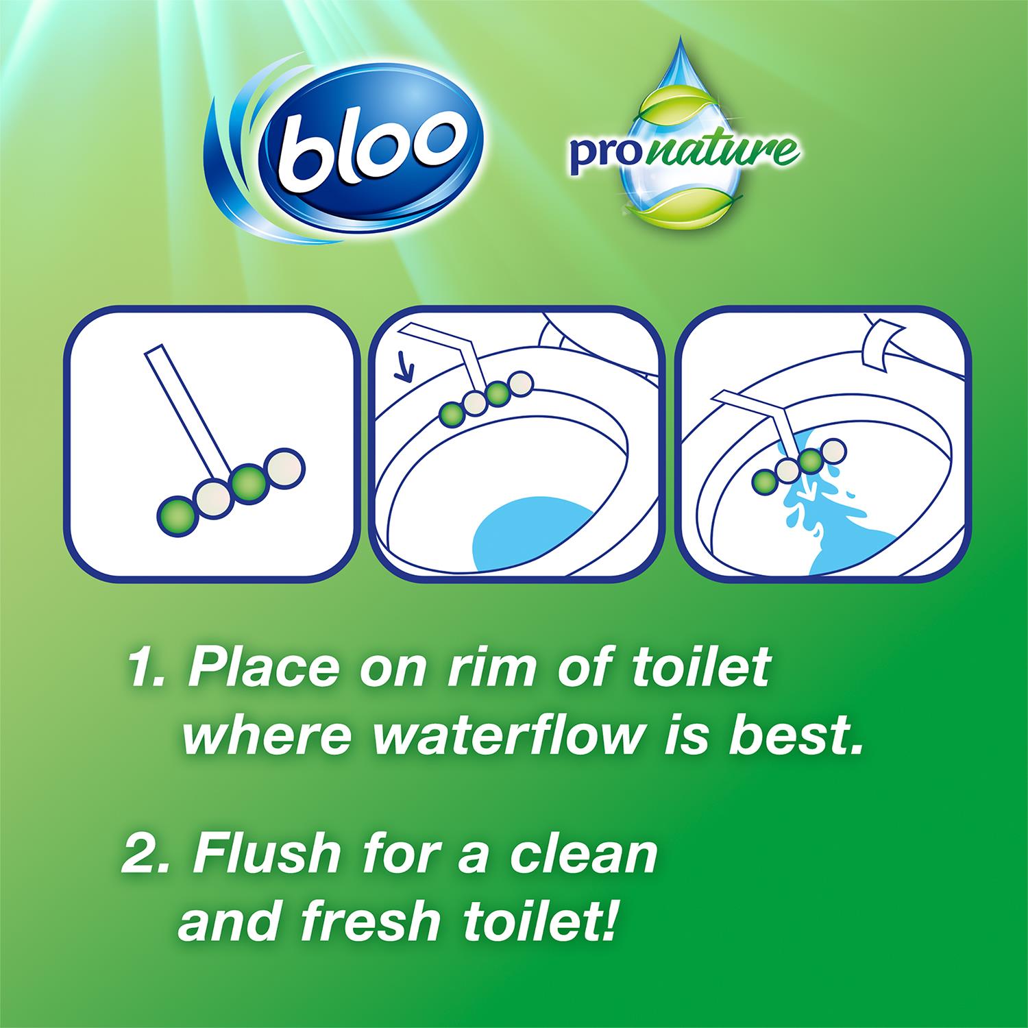 Bloo Toilet Rim Blocks Power Active Pro Nature Mint Eucalyptus, 50g ...