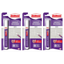 Load image into Gallery viewer, 3x Unibond Easy to Use Triple Protection Anti-Mould White Grout Reviver Pen, 7ml