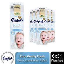 Load image into Gallery viewer, Comfort Pure Gently Fresh Fabric Conditioner 31 Washes fabric softener 930ml,6pk