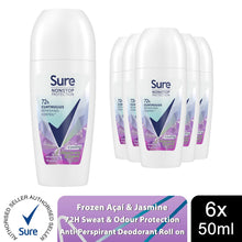 Load image into Gallery viewer, Sure Women Nonstop Protection Anti-Perspirant Roll On Acai &amp; Jasmine 50ml, 6Pack