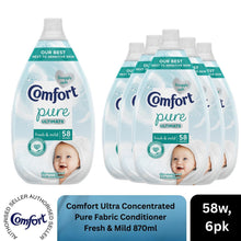 Load image into Gallery viewer, Comfort Pure Ultimate Ultra-Concentrated Fabric Conditioner Fresh&amp;Mild 6x 58W