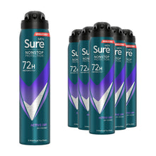 Load image into Gallery viewer, Sure Men Anti-perspirant 72H Nonstop Protection Active Dry Deodorant, 6x250ml