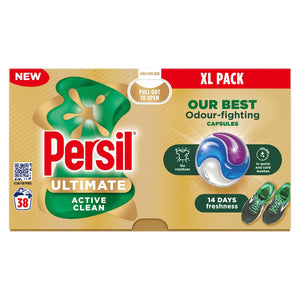 Persil XL Ultimate Washing Capsules Active Clean Stain Removal 38 Washes, 3 Pack