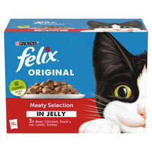 Load image into Gallery viewer, Felix Original Meaty Selection in Jelly Pouches 12 x 100g Pouches