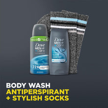 Load image into Gallery viewer, Dove Men+Care Tin Clean Comfort Essentials 2Pcs Gift Set for Him with Socks