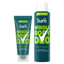 Load image into Gallery viewer, Sure Whole Body Active Fresh Bundle Spray &amp; Cream for Men with 72H Odour Control
