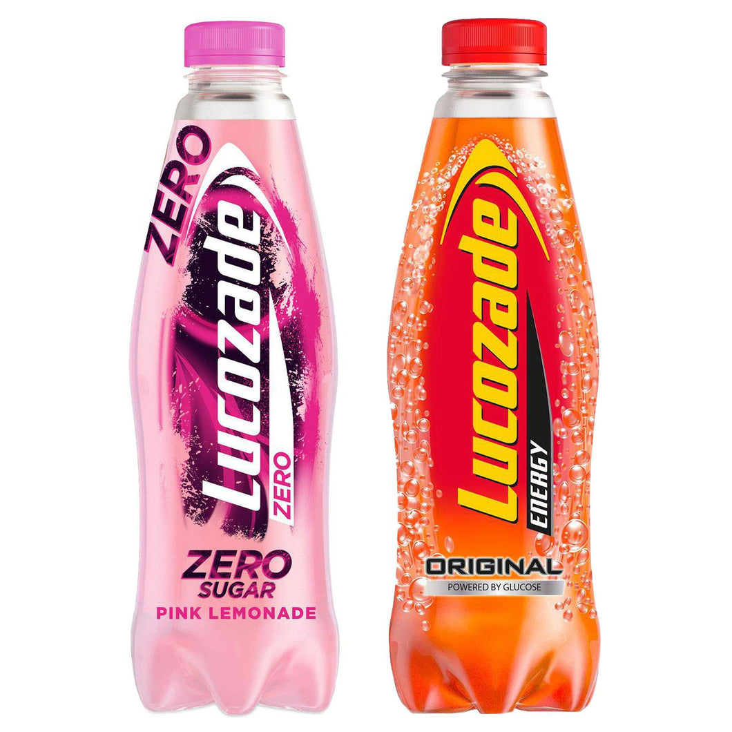 Lucozade Pink Lemonade & Original Zero Sugar Fat-Free Energy Drink 900ml