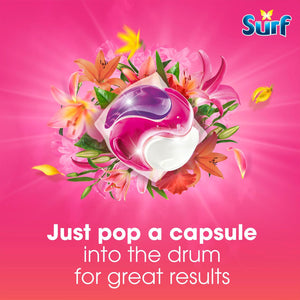 Surf 3 in 1 Laundry Washing Detergent Capsules Tropical Lily, 216 Washes