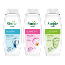 Load image into Gallery viewer, Simple Shower Gel &amp; Shower Cream 675ml Sensitive Skin 6-Pack