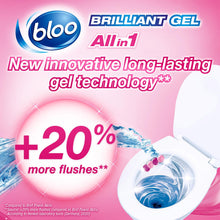 Load image into Gallery viewer, Bloo Toilet Rim Blocks Brilliant Gel All in 1 Cleaner Spring Rain Scent, 7x42g