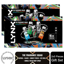 Load image into Gallery viewer, Lynx Fragrance Squad Gift Set 5 Body Sprays Long-Lasting, Fresh, Daily Scent Kit