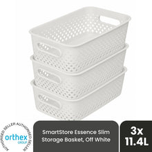Load image into Gallery viewer, SmartStore Essence Large 11.4L Storage Basket, 3 Pack Organiser Bins, Off White