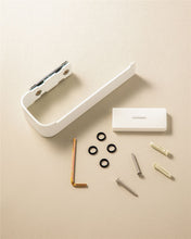 Load image into Gallery viewer, COSMIC Nea Toilet Paper Holder No Lid, Rectangular Design, Matte White Metal
